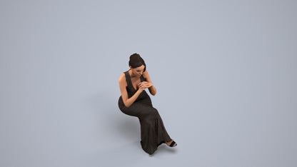 3D people model woman formal formalaffairs, scanned human for 3ds Max rendering, back view render