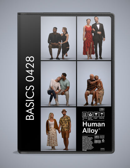 5 3D scanned people couple, photorealistic archviz pack for Enscape and SketchUp