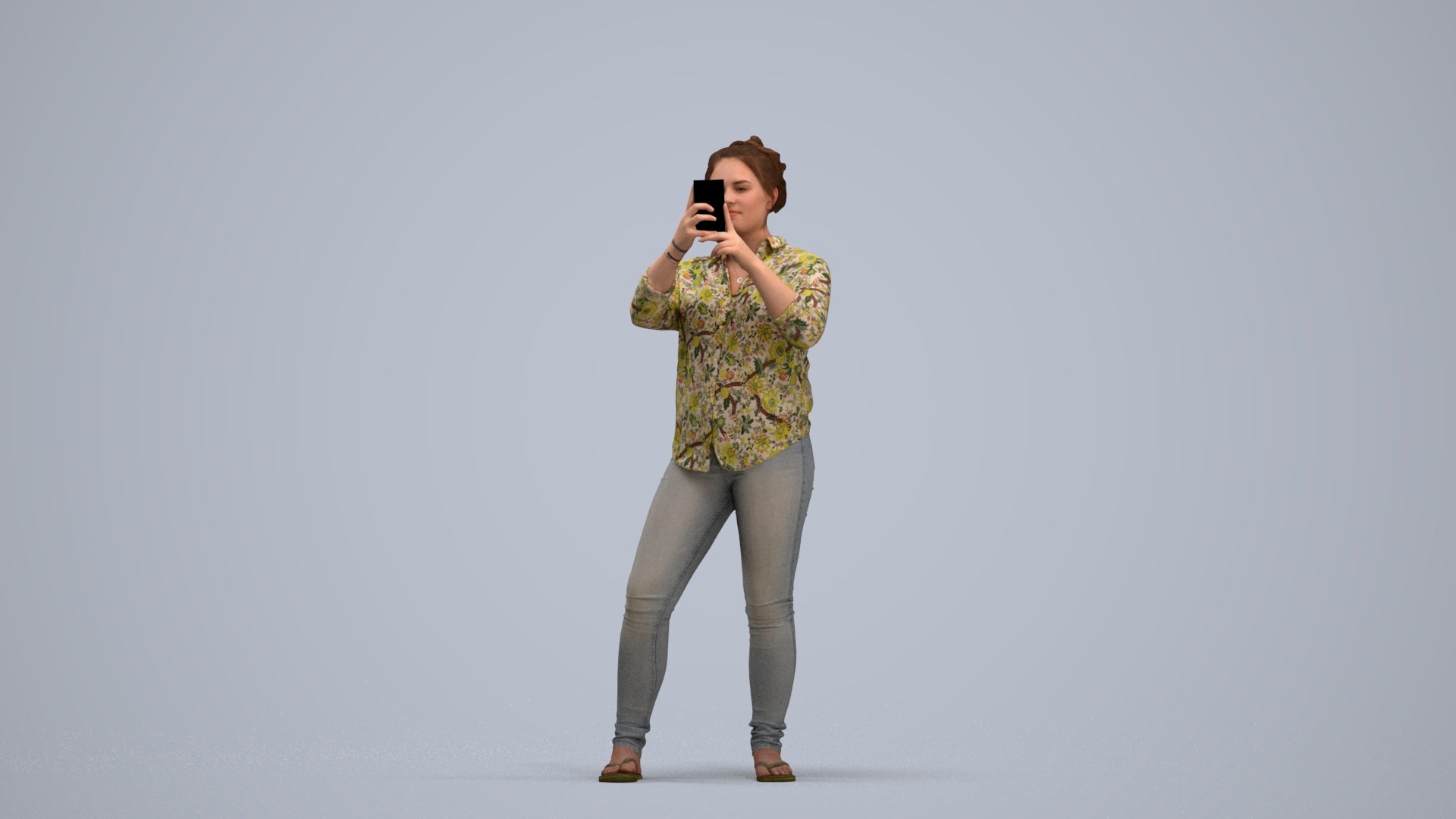 3D people model man casual standing, scanned human for 3ds Max rendering, standing pose render