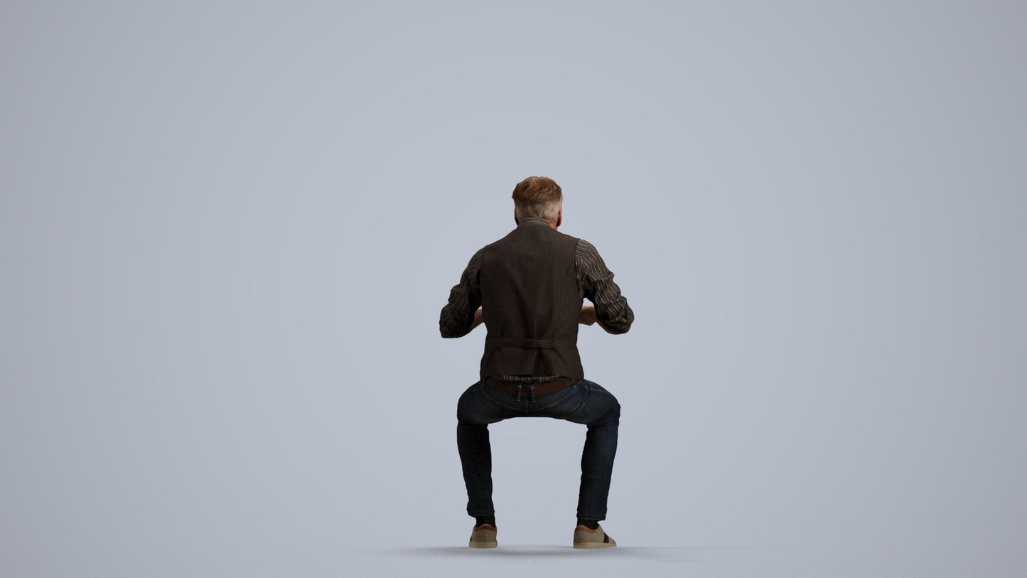 photogrammetry 3D man casual business, realistic human model archviz FBX, front view render