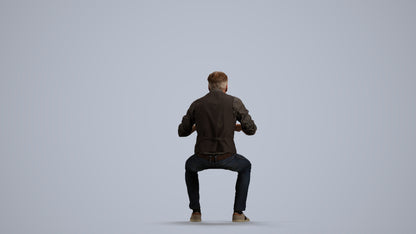 photogrammetry 3D man casual business, realistic human model archviz FBX, front view render