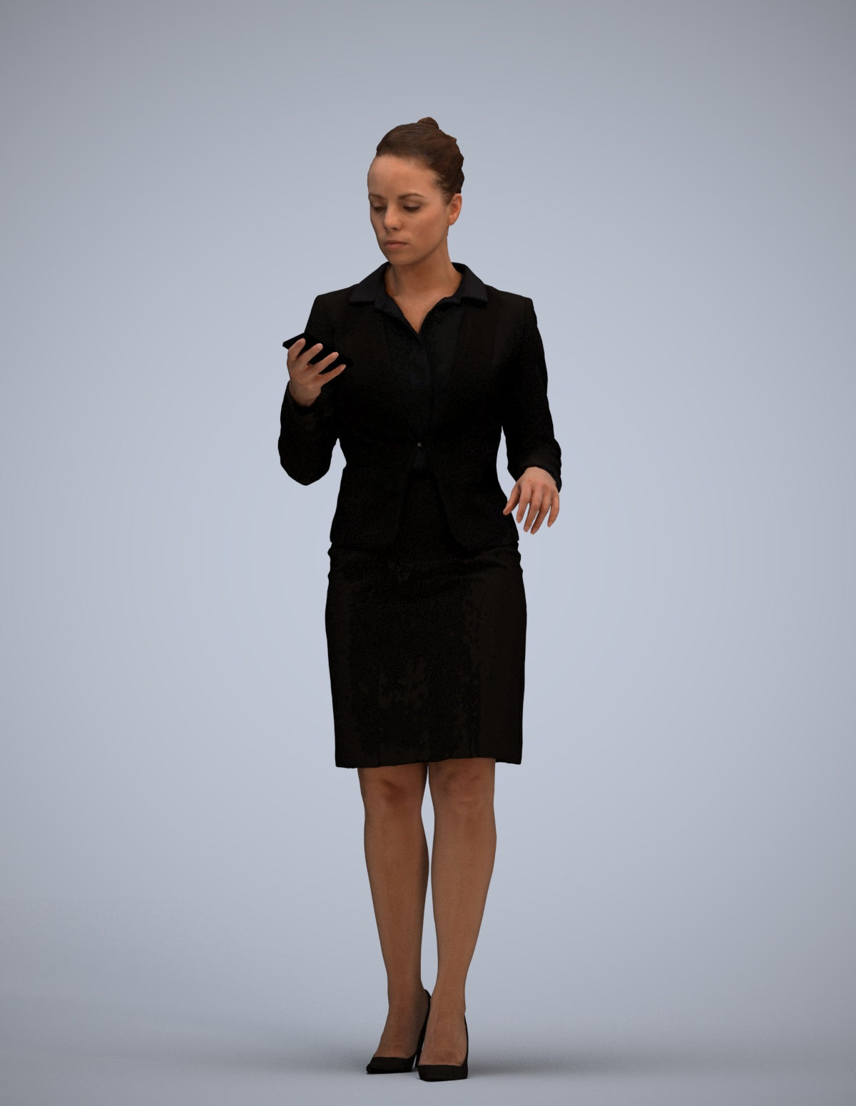realistic 3D people woman business standing, render-ready for V-Ray and Corona, FBX OBJ