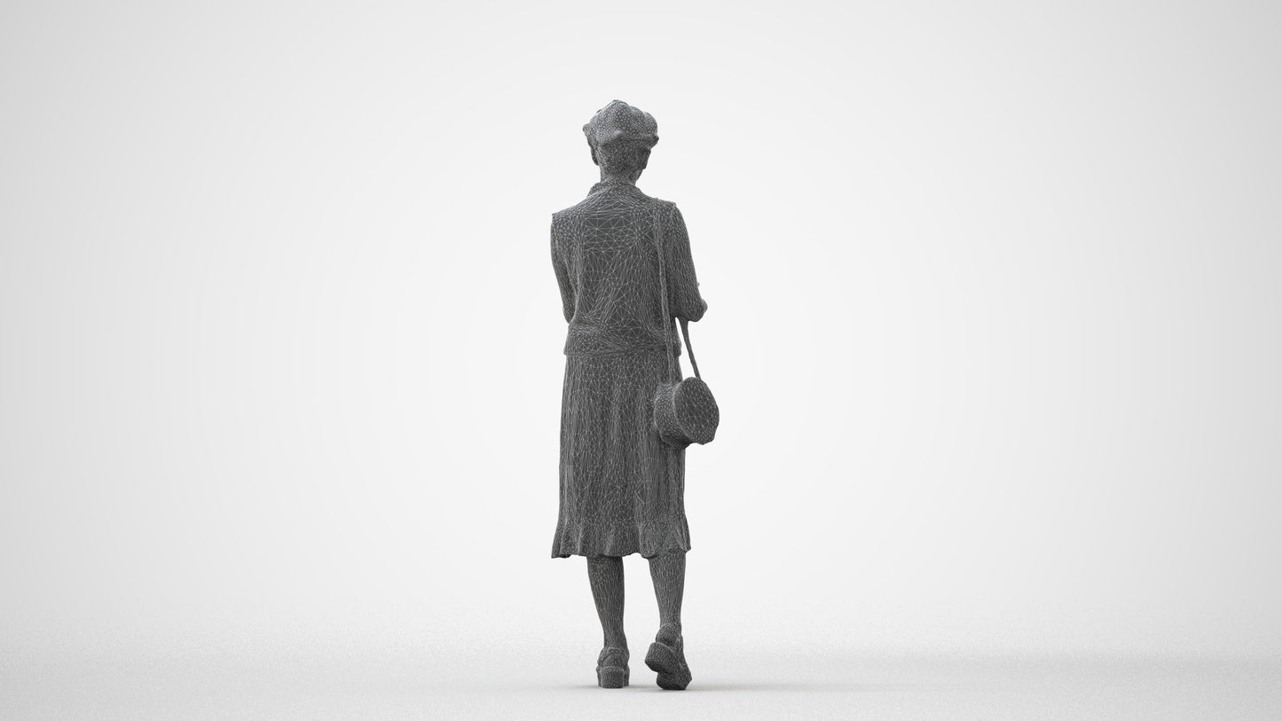 photogrammetry 3D woman casual standing, realistic human model archviz FBX, square thumbnail