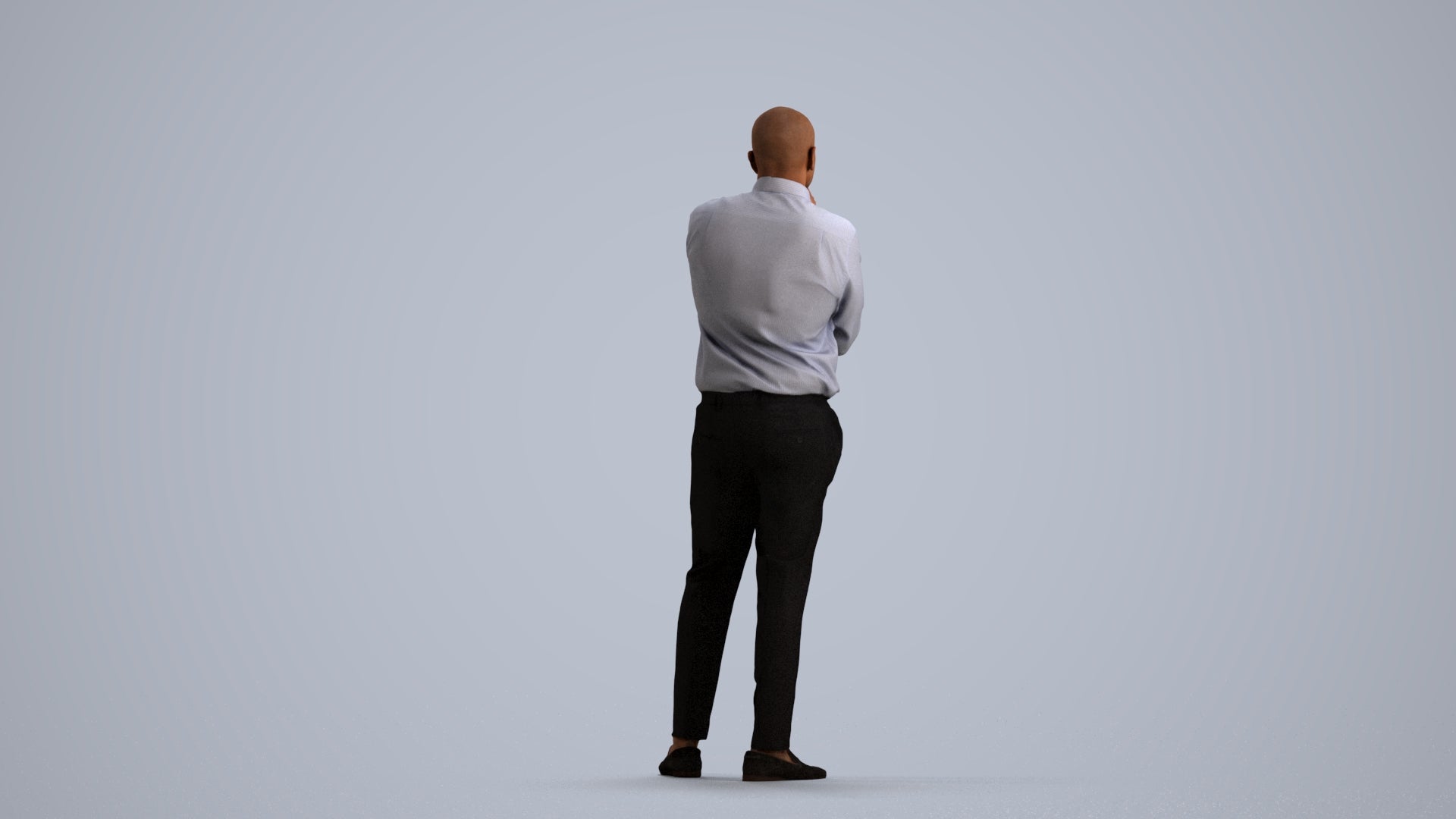 3D people model man business, scanned human for 3ds Max rendering, front view render