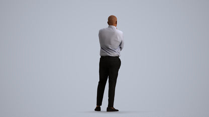3D people model man business, scanned human for 3ds Max rendering, front view render