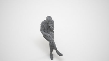 realistic 3D people man business, render-ready for V-Ray and Corona, FBX OBJ, wireframe three-quarter view