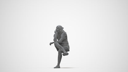 realistic 3D human girl casual kids, archviz people FBX OBJ for Blender, wireframe back view