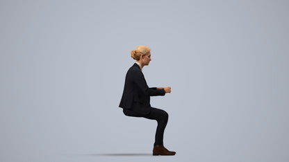 realistic 3D woman business, scanned archviz people for Blender and 3ds Max, side view render