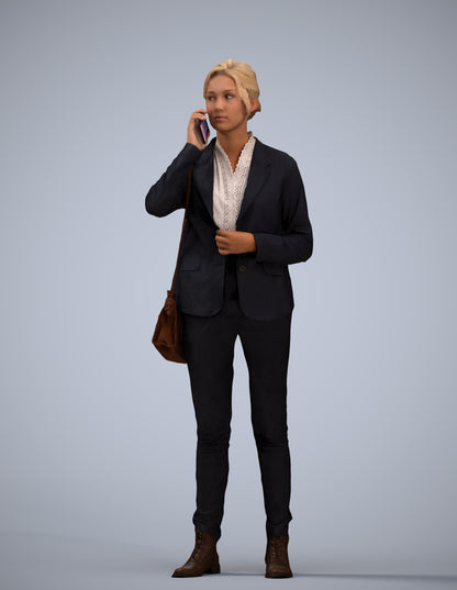 scanned 3D woman business, photogrammetry people for Enscape and V-Ray