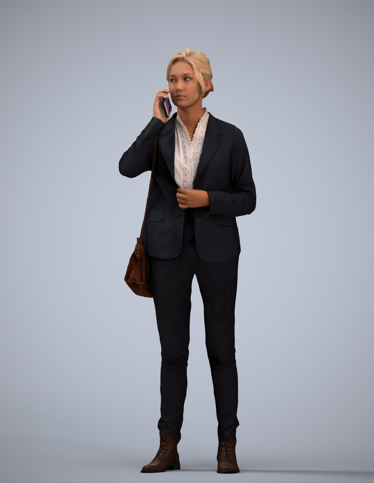 scanned 3D woman business, photogrammetry people for Enscape and V-Ray