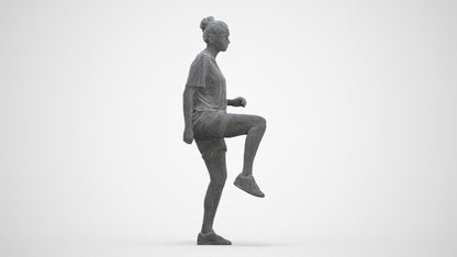 realistic 3D woman sport, scanned archviz people for Blender and 3ds Max, three-quarter front view render