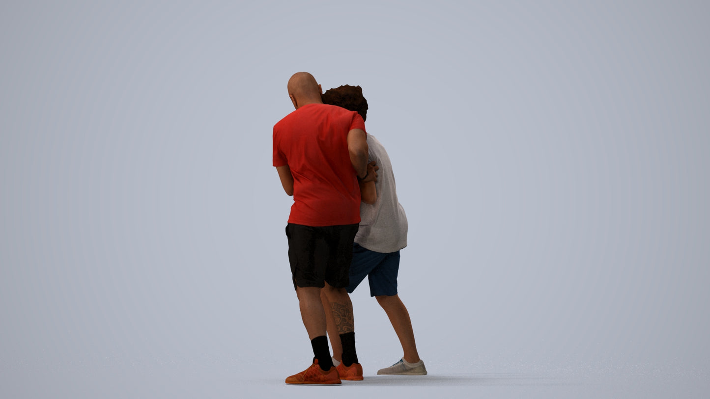 3D people model boy casual kids, scanned human for 3ds Max rendering, three-quarter view render