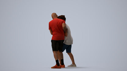 3D people model boy casual kids, scanned human for 3ds Max rendering, three-quarter view render