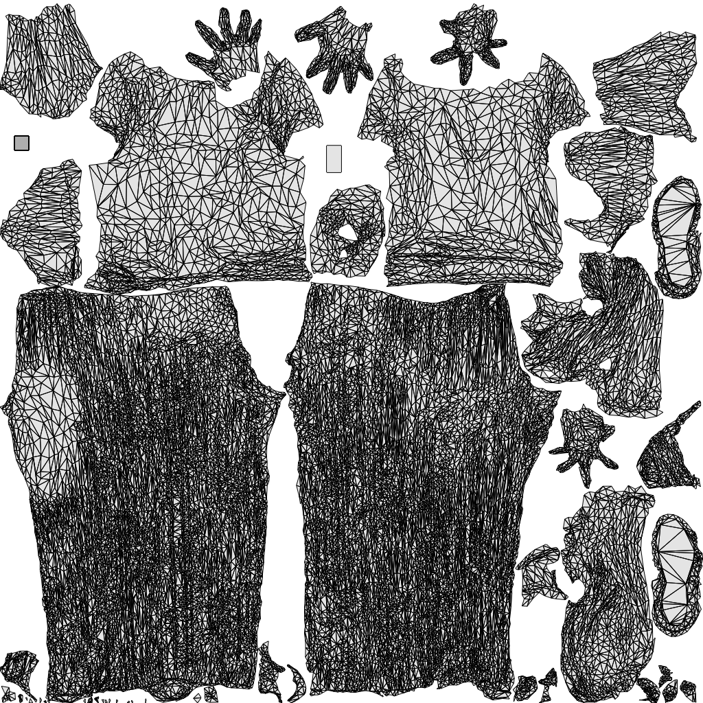 3D people model woman casual kids, scanned human for 3ds Max rendering, wireframe top-down view