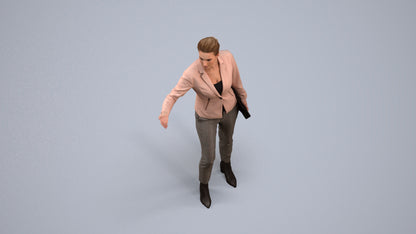 realistic 3D people woman business, render-ready for V-Ray and Corona, FBX OBJ, back view render