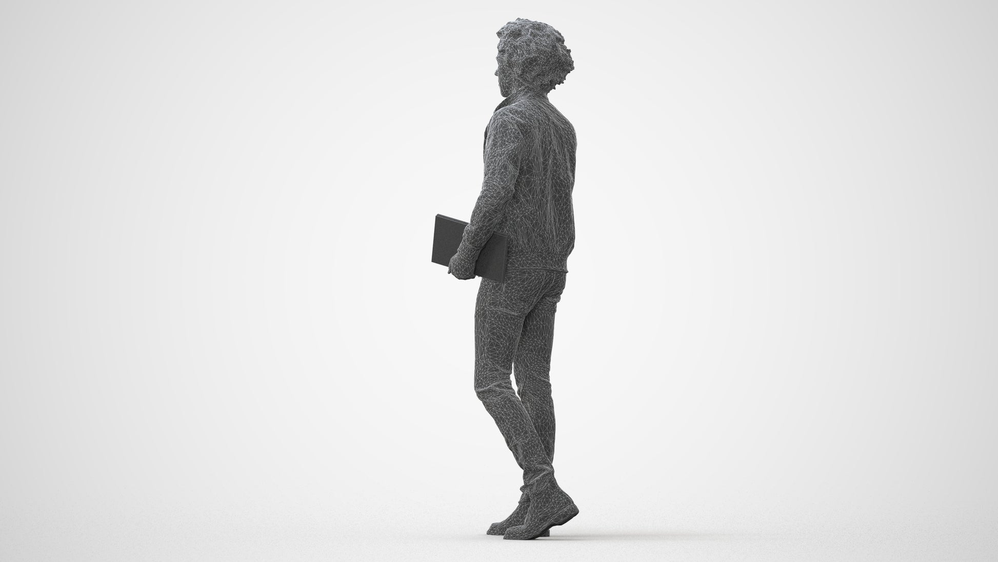 photogrammetry 3D man casual mix, realistic human model archviz FBX, square thumbnail