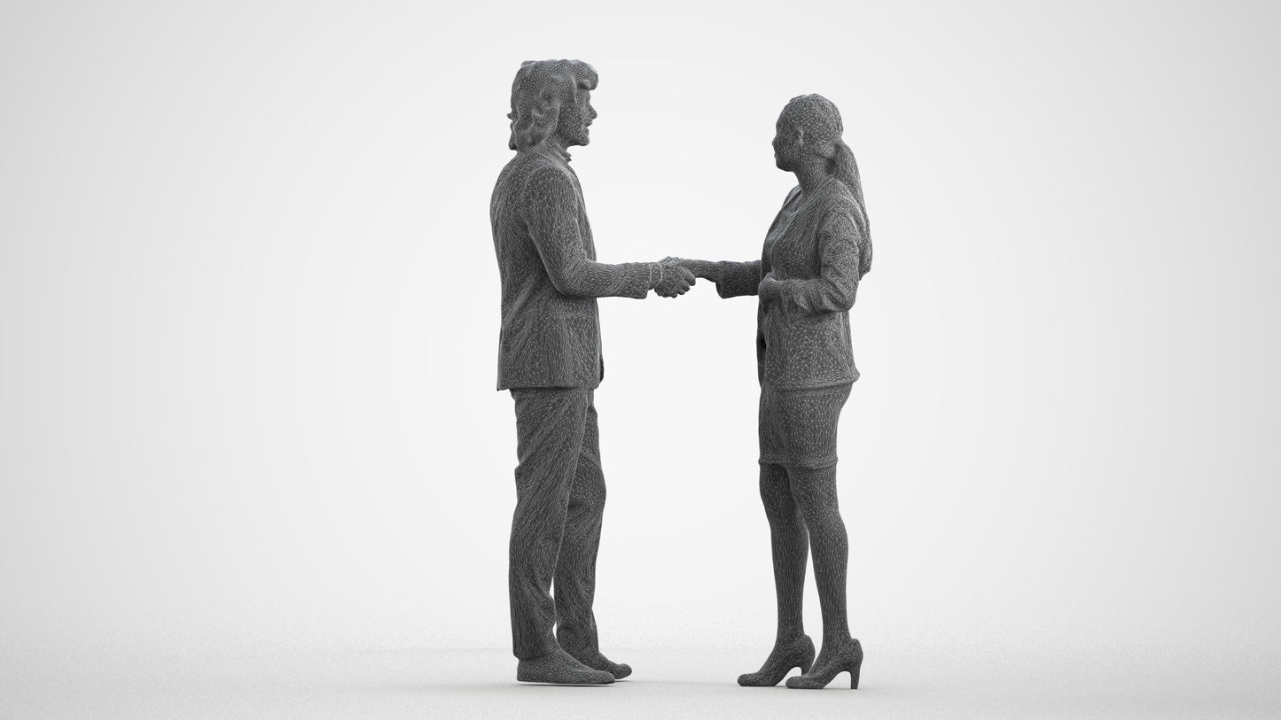 3D human model woman business, photogrammetry scanned person for archviz, wireframe front view