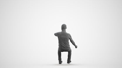 3D people model man casual driving, scanned human for 3ds Max rendering, wireframe front view