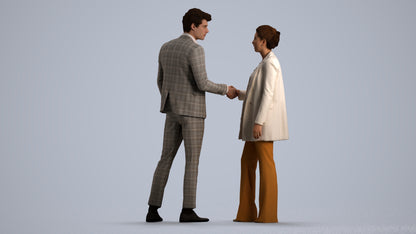 photogrammetry 3D woman business, realistic human model archviz FBX, front view render