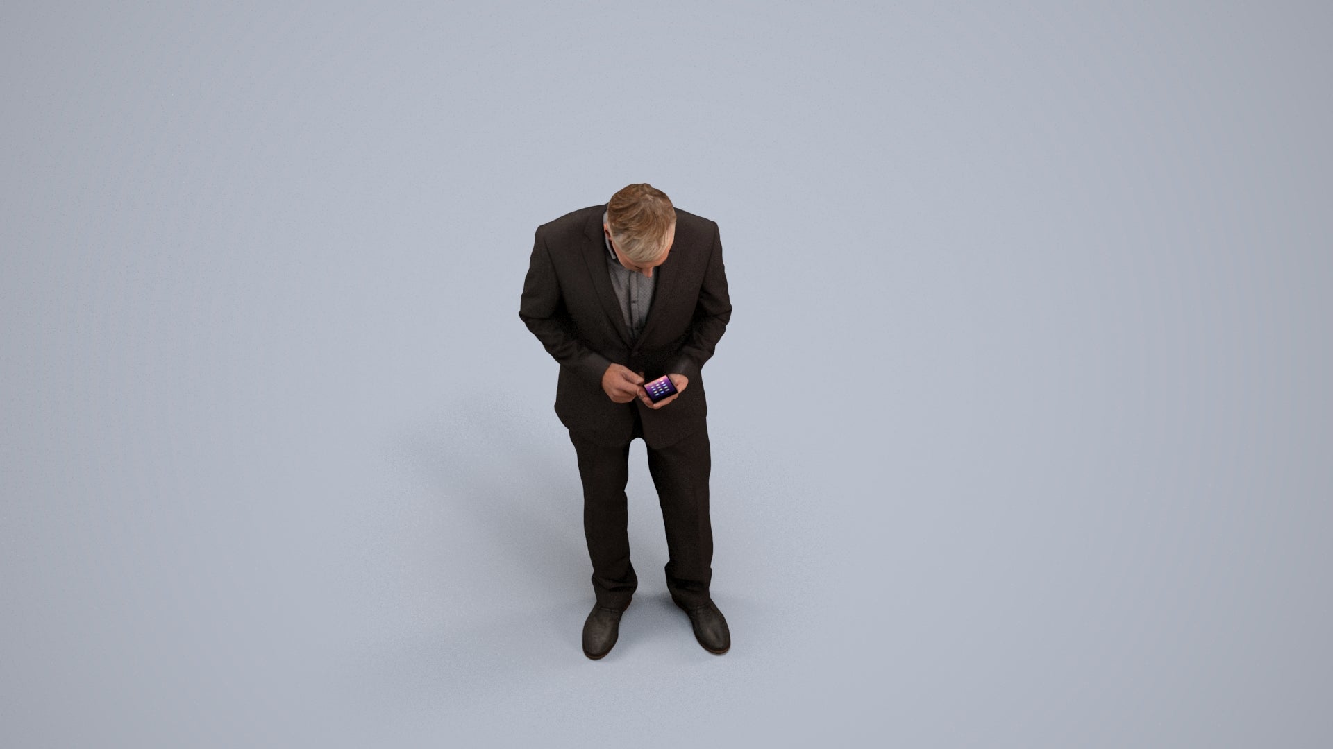 scanned 3D man business, photogrammetry people for Enscape and V-Ray, back view render