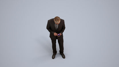 scanned 3D man business, photogrammetry people for Enscape and V-Ray, back view render