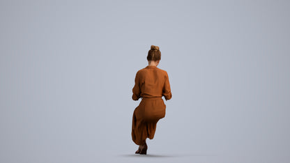 realistic 3D people woman casual sitting, render-ready for V-Ray and Corona, FBX OBJ, front view render