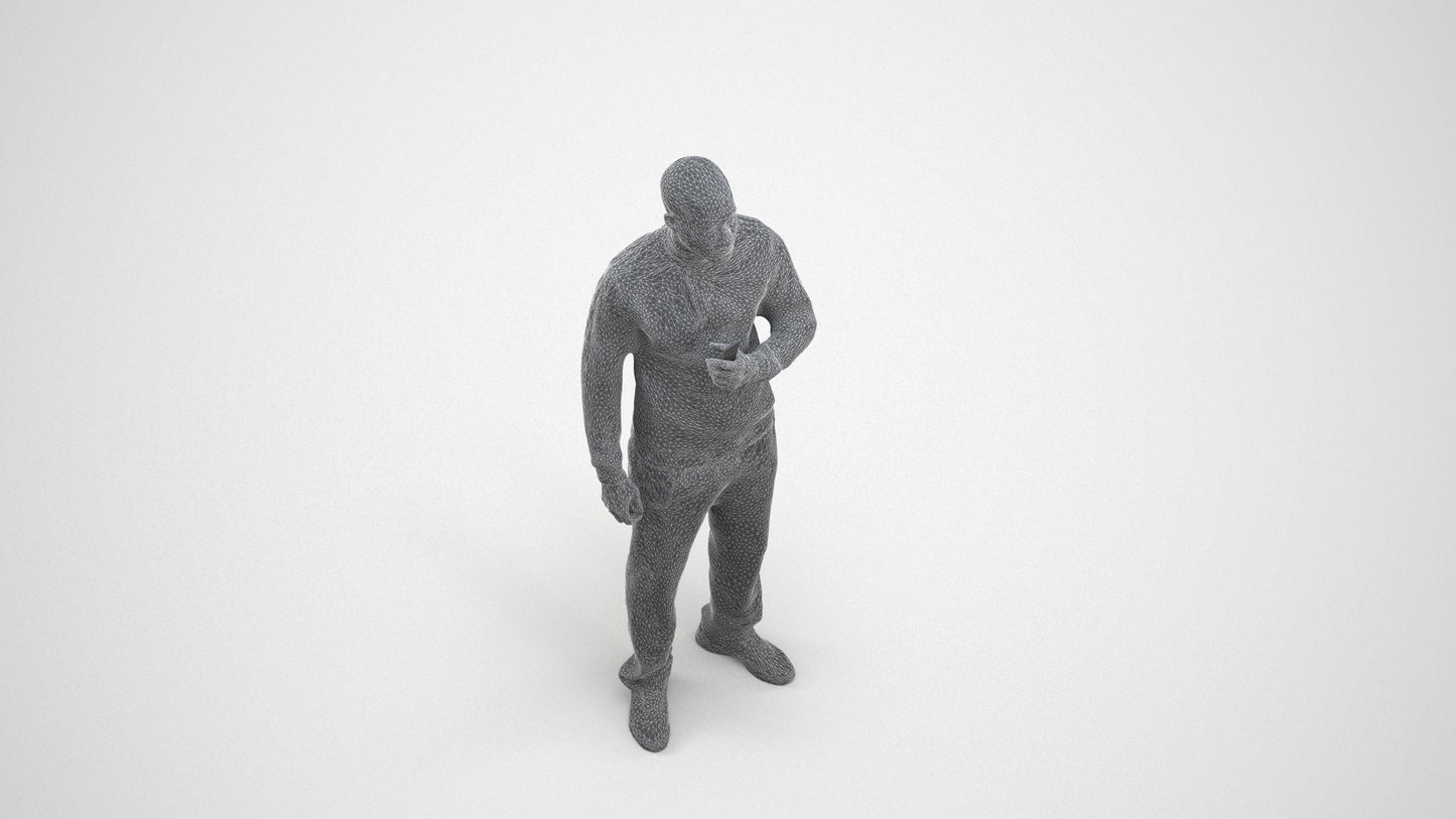 3D scanned man standing sport, photorealistic archviz people for Enscape and SketchUp, square thumbnail