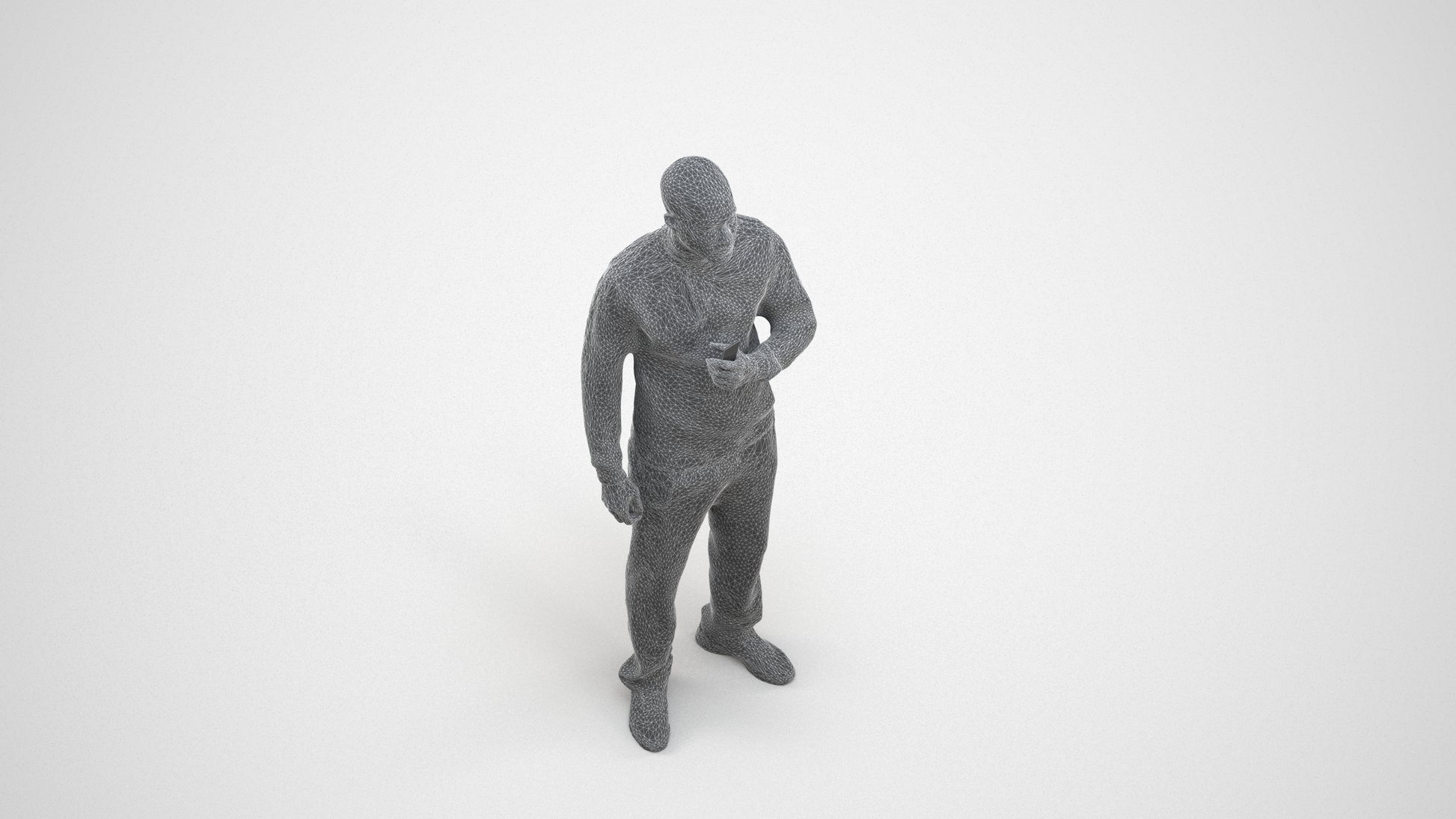 3D scanned man standing sport, photorealistic archviz people for Enscape and SketchUp, square thumbnail