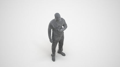 3D scanned man standing sport, photorealistic archviz people for Enscape and SketchUp, square thumbnail