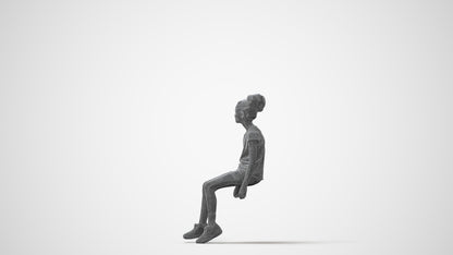 3D people model girl casual kids, scanned human for 3ds Max rendering, square thumbnail
