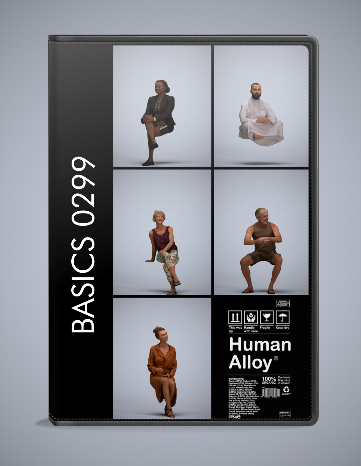 5 3D scanned people sitting, photorealistic archviz pack for Enscape and SketchUp
