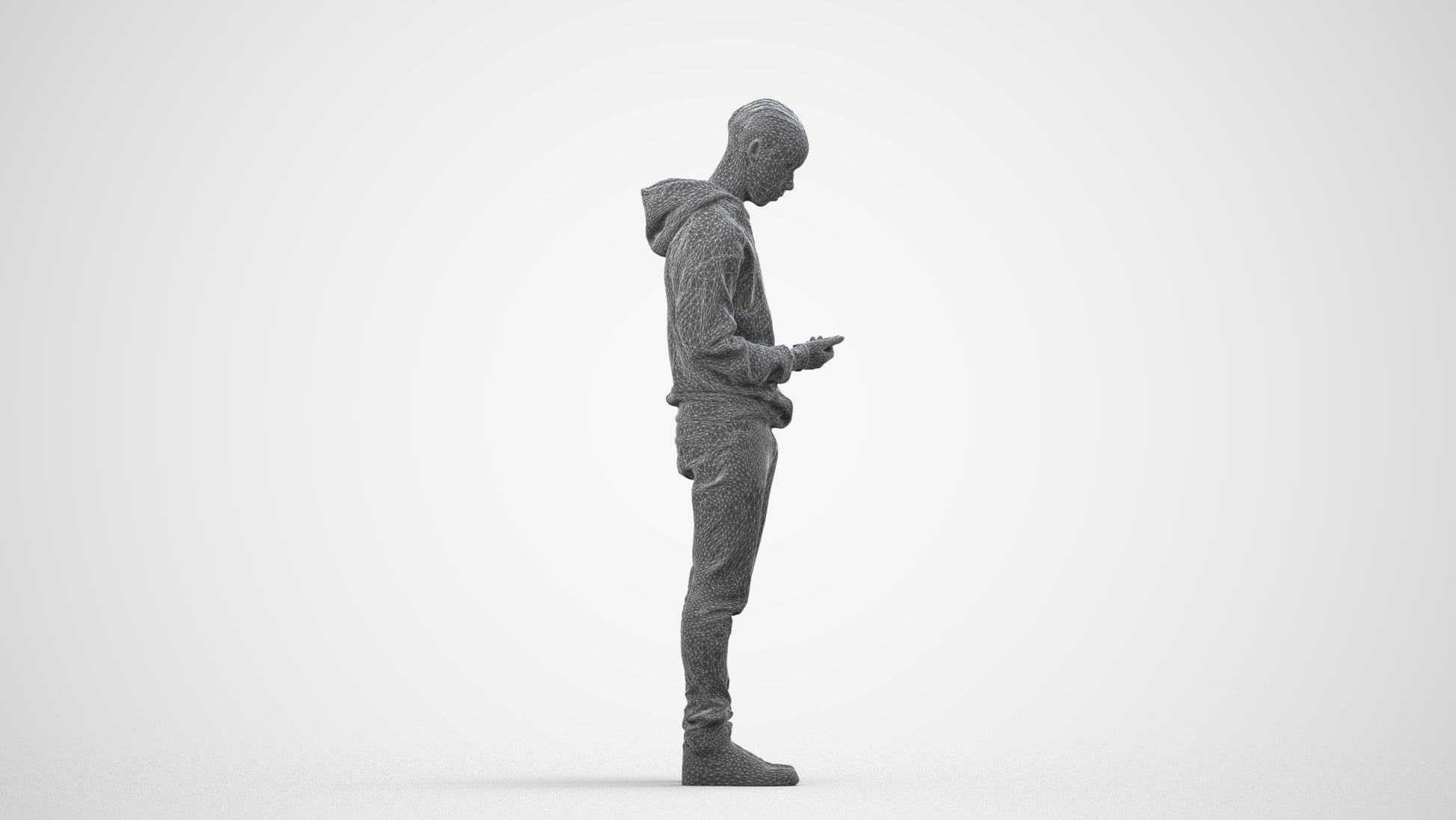 photogrammetry 3D boy casual kids, realistic human model archviz FBX, wireframe side view