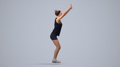 scanned 3D girl sport, photogrammetry people for Enscape and V-Ray, side view render