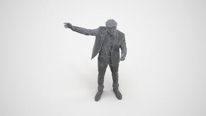 realistic 3D man business, scanned archviz people for Blender and 3ds Max, wireframe three-quarter view
