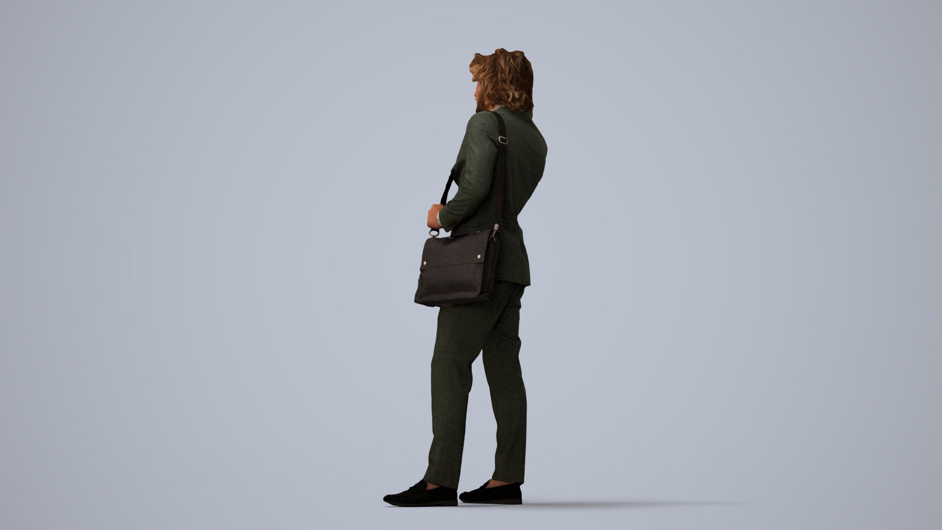 3D scanned man business, photorealistic archviz people for Enscape and SketchUp, three-quarter view render