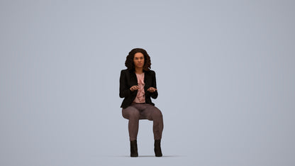 photogrammetry 3D woman business, realistic human model archviz FBX, top-down view render