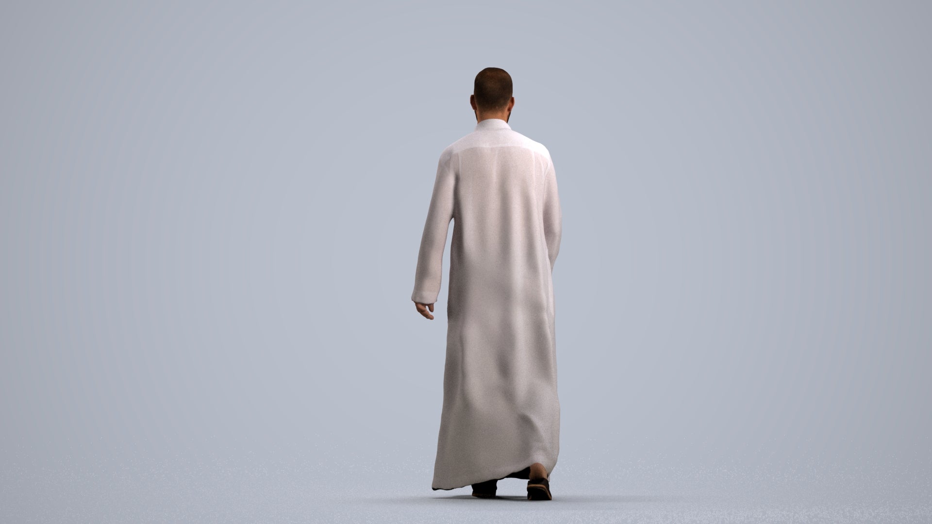 scanned 3D man walking, photogrammetry people for Enscape and V-Ray, front view render