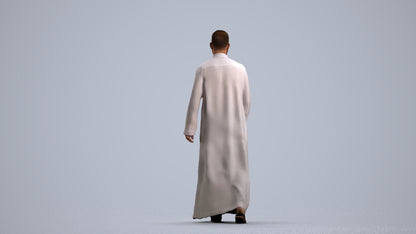 scanned 3D man walking, photogrammetry people for Enscape and V-Ray, front view render