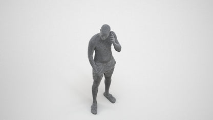 realistic 3D human man pool, archviz people FBX OBJ for Blender, wireframe three-quarter view