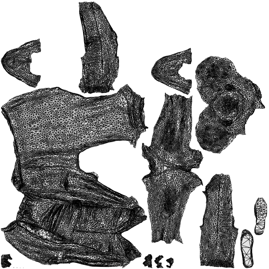 3D scanned woman walking casual, photorealistic archviz people for Enscape and SketchUp, wireframe top-down view