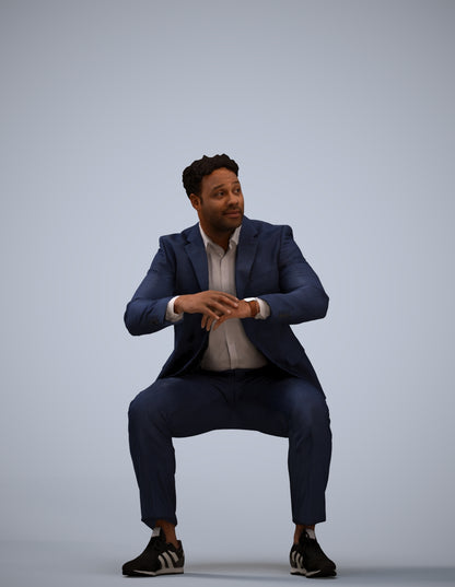 3D people model man business, scanned human for 3ds Max rendering