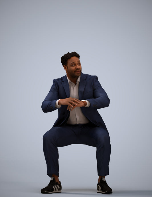 3D people model man business, scanned human for 3ds Max rendering