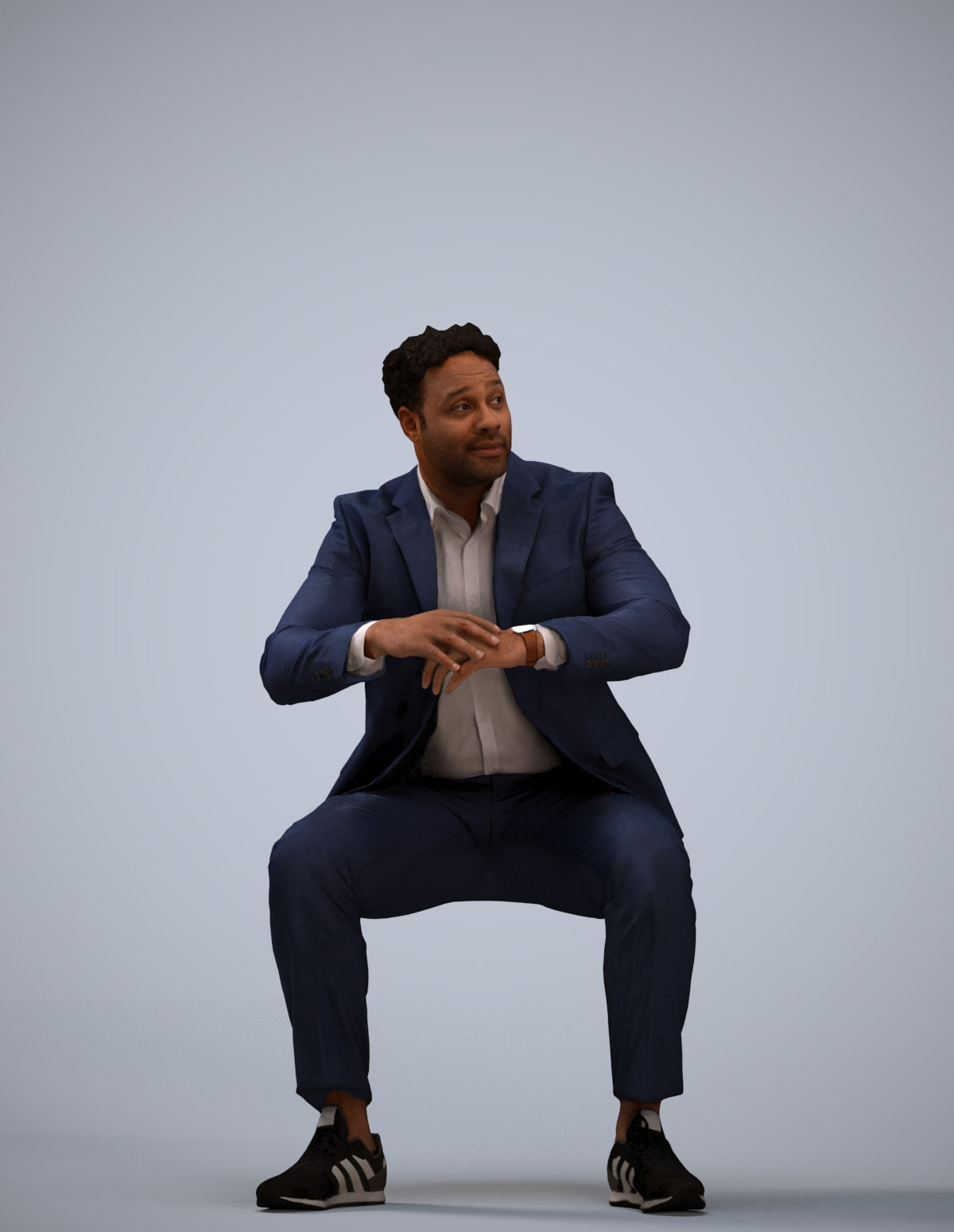 3D people model man business, scanned human for 3ds Max rendering