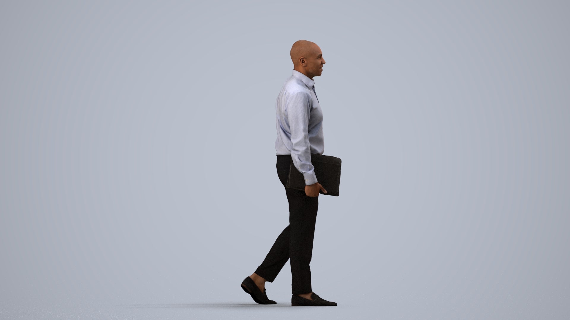 3D scanned man business, photorealistic archviz people for Enscape and SketchUp, side view render
