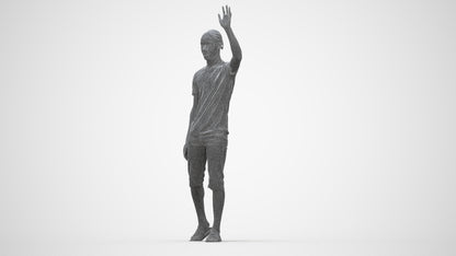 realistic 3D human boy casual kids, archviz people FBX OBJ for Blender, wireframe back view