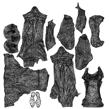 3D scanned man standing casual, photorealistic archviz people for Enscape and SketchUp, wireframe top-down view