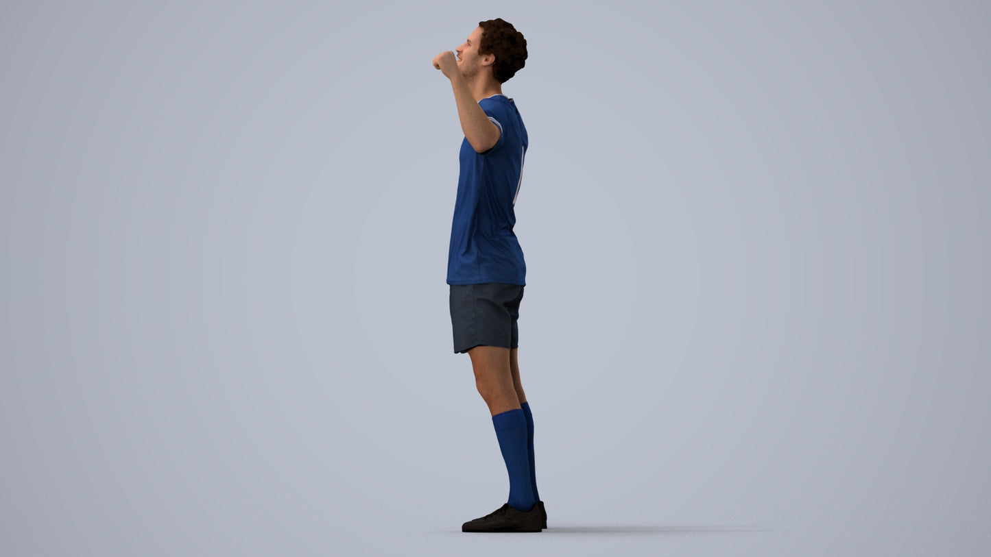 scanned 3D man sport, photogrammetry people for Enscape and V-Ray, three-quarter view render