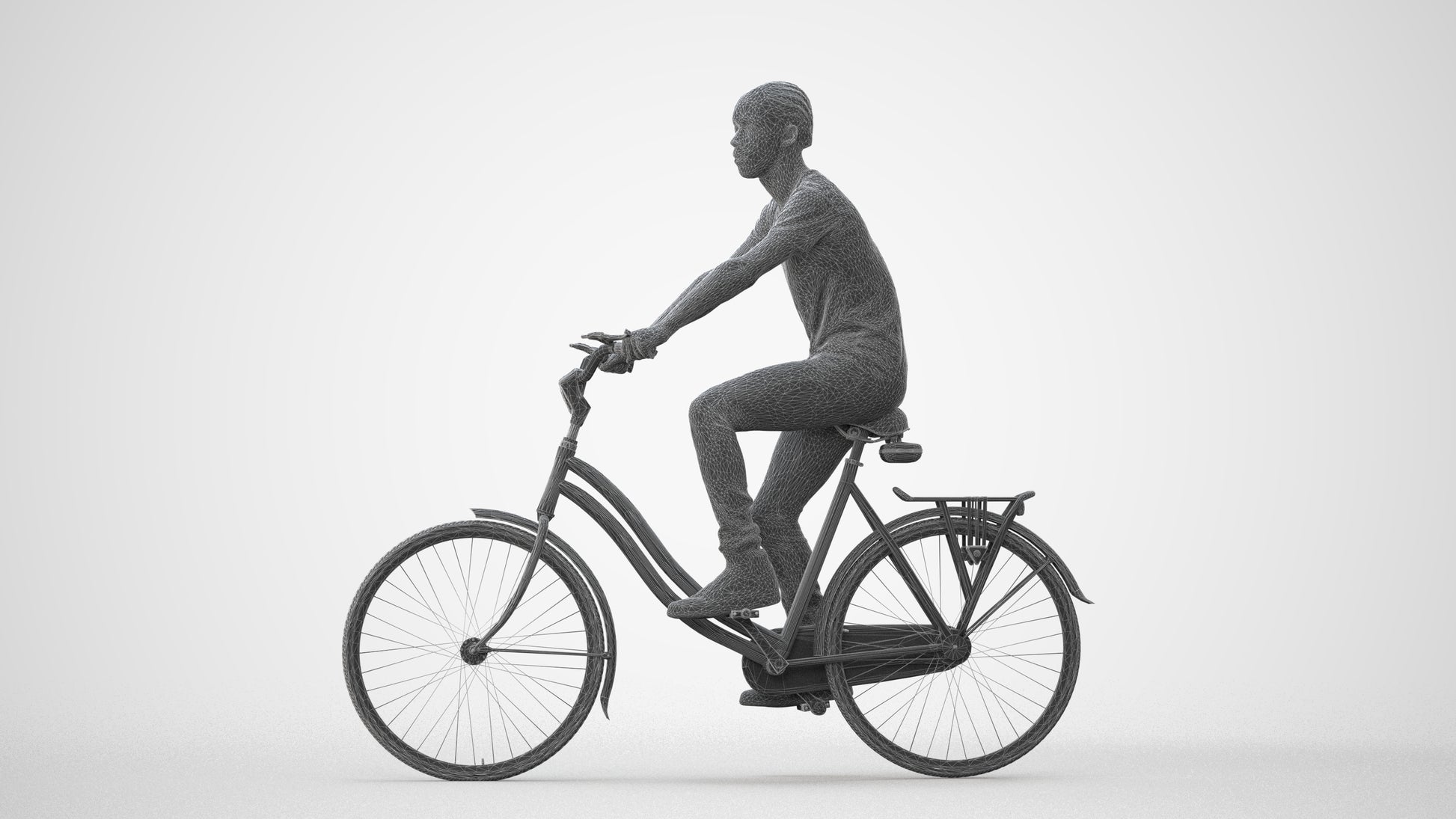 realistic 3D boy casual cycling, scanned archviz people for Blender and 3ds Max, square thumbnail