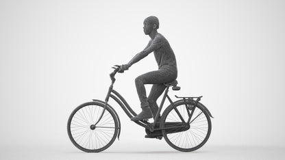 realistic 3D boy casual cycling, scanned archviz people for Blender and 3ds Max, square thumbnail
