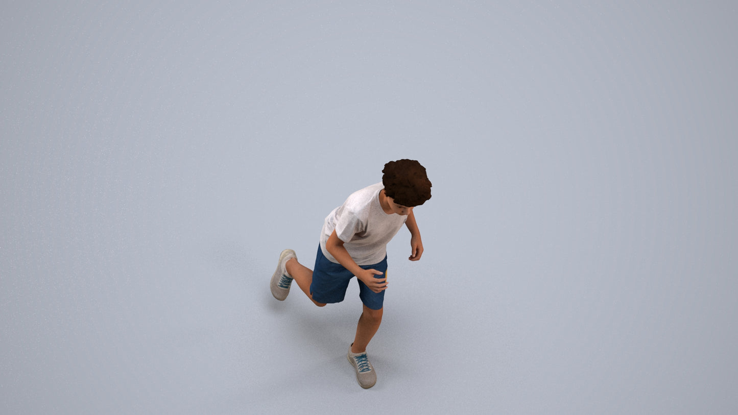 realistic 3D people boy casual kids, render-ready for V-Ray and Corona, FBX OBJ, back view render